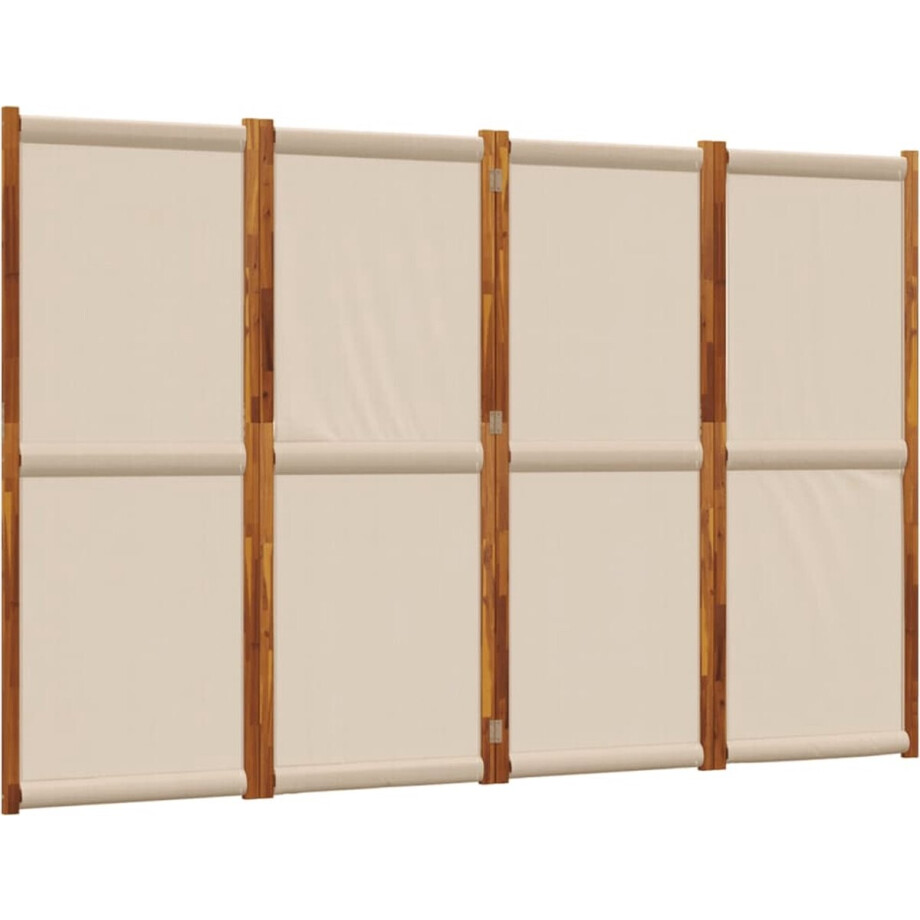 vidaXL - Kamerscherm - met - 4 - panelen - 280x180 - cm - taupe afbeelding 1