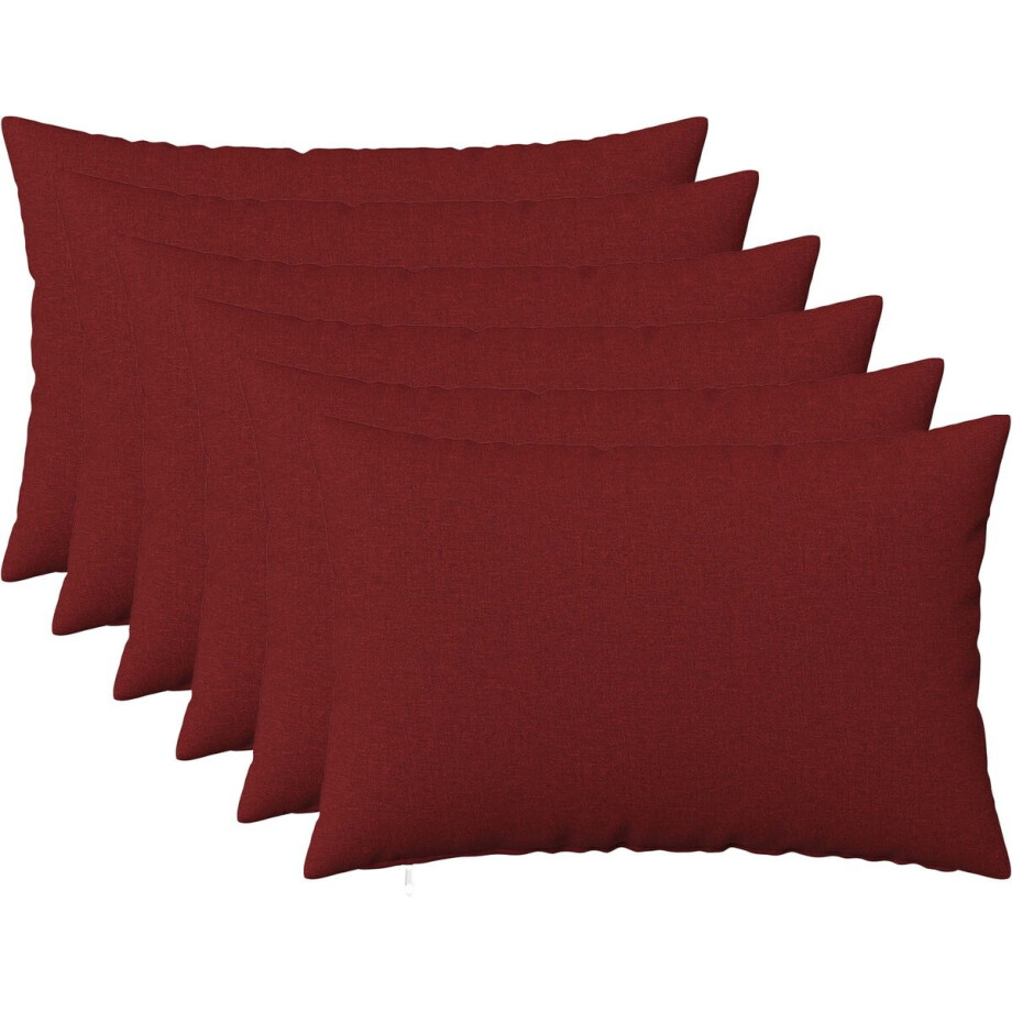 vidaXL - Kussensloop - 6 - st - HEERLEN - Wijnrood - 50 - x - 80 - cm - Stof afbeelding 1