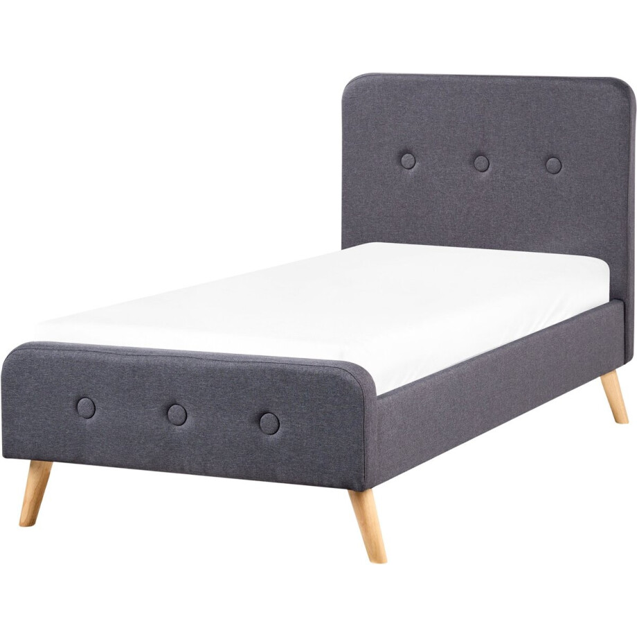 BELIANI RENNES - Kinderbed - Donkergrijs - 90 x 200 cm - Polyester afbeelding 1