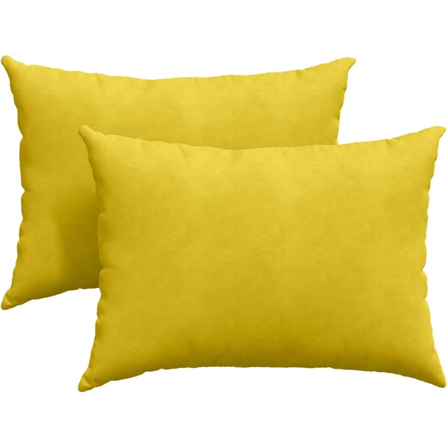 vidaXL - Zitkussens - 2 - pcs - Geel - 70 - x - 50 - cm - Corduroy - stof afbeelding 1