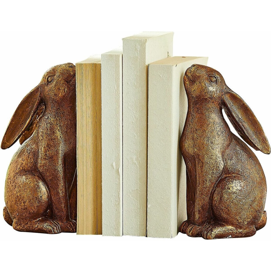 LOBERON Boekensteun set van 2 Turexil antiekmessing afbeelding 1