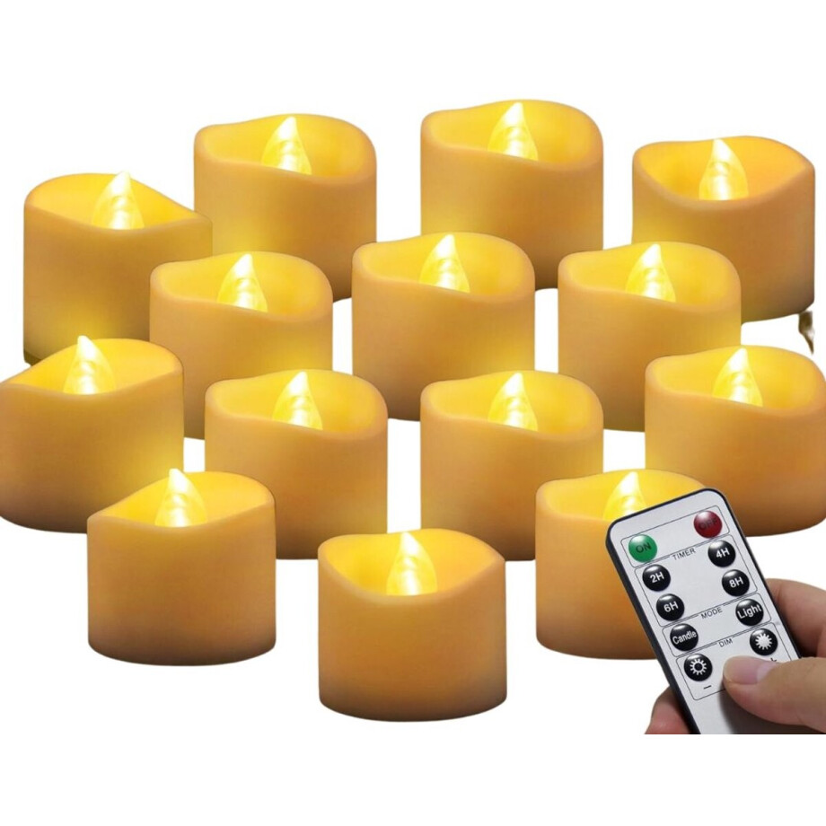 ApexArte® Led Kaarsen Met Afstandsbediening - Bewegende Vlam - Dimbaar - Wit ApexArte® Led Kaarsen Met Afstandsbediening - Bewegende Vlam - Dimbaar - Wit afbeelding 1