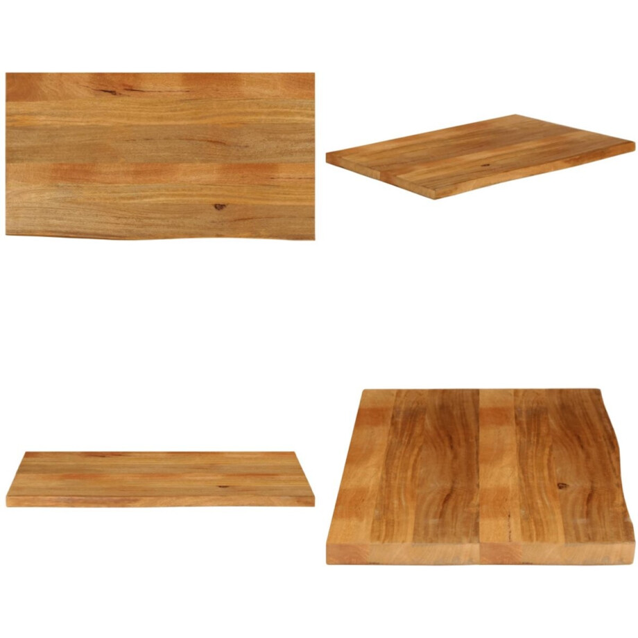 vidaXL Tafelblad met natuurlijke rand 110x60x2,5 cm massief mangohout - Tafelblad - Tafelbladen - Vervangend Tafelblad - Meubelpaneel afbeelding 1