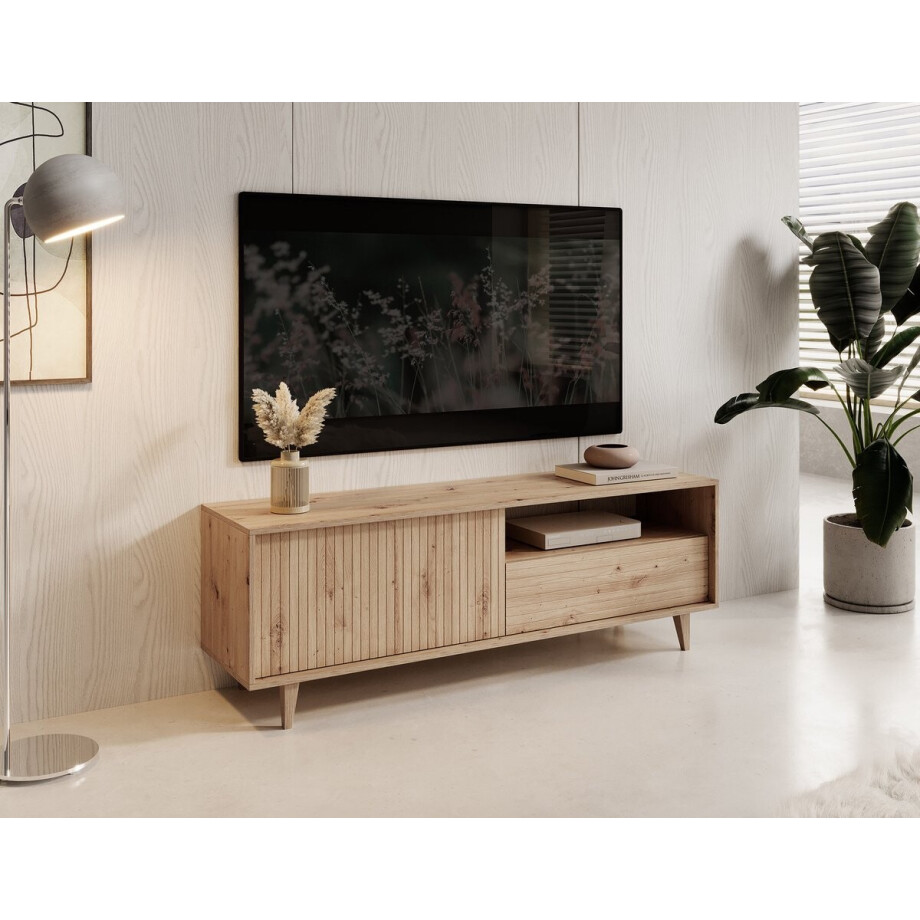Meubella - TV-Meubel Fuzeta - Eiken - 152 cm afbeelding 1