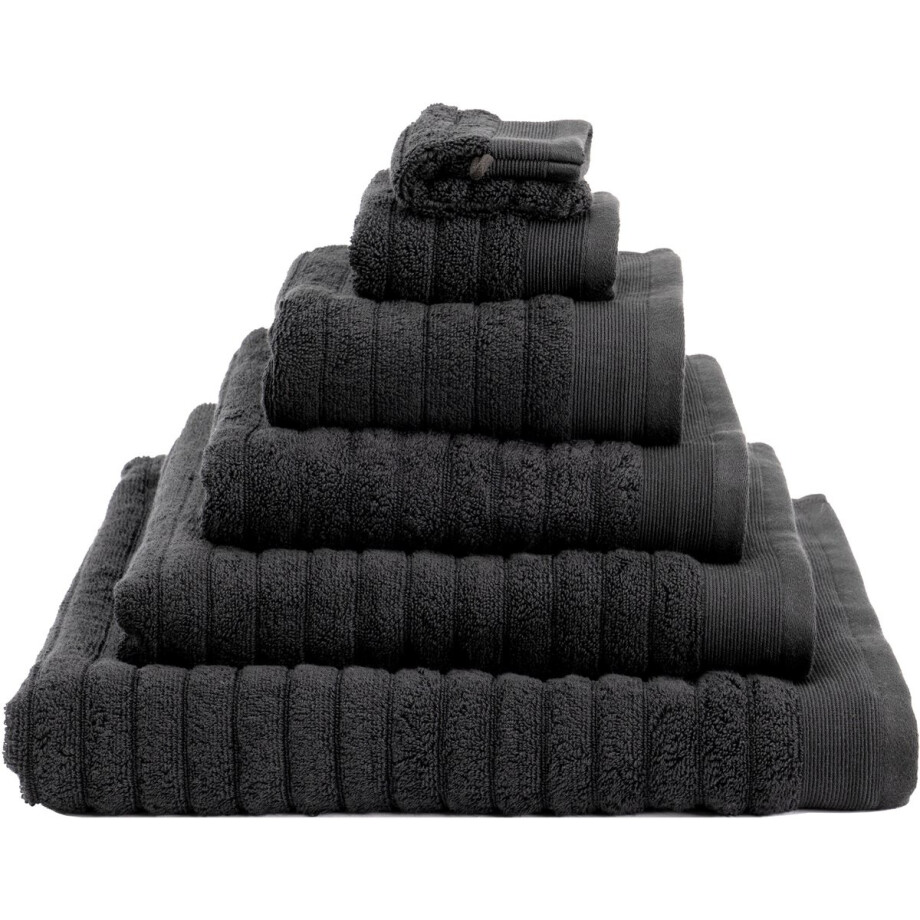 Heckettlane Badhanddoek Prestige - Hotelkwaliteit Handdoek van 100% Katoen - 60x110 cm - Handdoekenset 2 Stuks - Zwart afbeelding 1