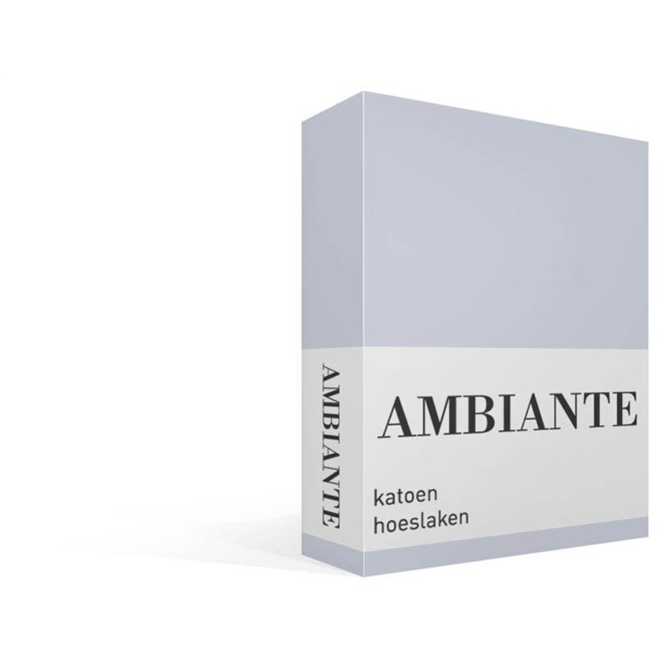 Ambiante Cotton Uni hoeslaken - Lits-jumeaux - Light Blue afbeelding 1