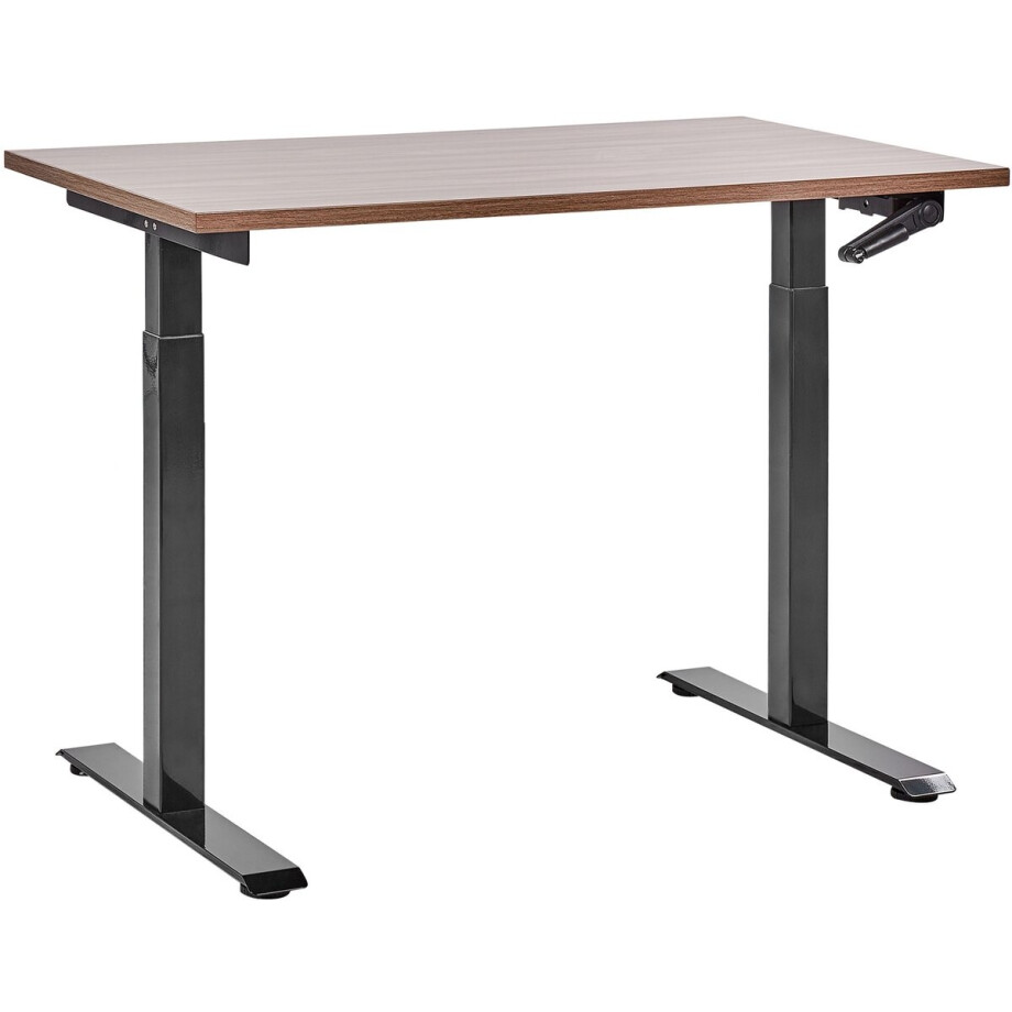 DESTINES - Verstelbaar bureau - Donkerbruin/Zwart - Spaanplaat DESTINES - Verstelbaar bureau - Donkerbruin/Zwart - Spaanplaat afbeelding 1