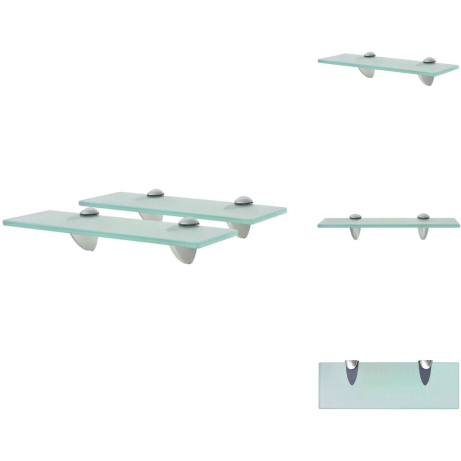 vidaXL Zwevende Plank - Zwevende Planken - Wandplank - Wandplanken - Schappen zwevend 2 st 30x10 cm 8 mm glas afbeelding 1