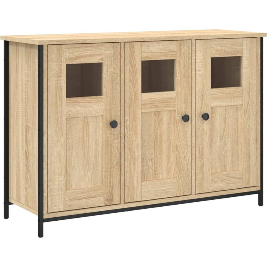 vidaXL - Dressoir - 100x35x70 - cm - bewerkt - hout - sonoma - eikenkleurig afbeelding 1