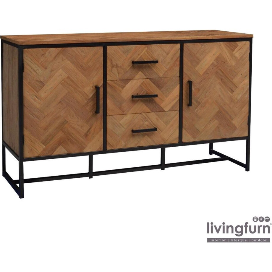 Livingfurn - Dressoir Accent 145cm - Teakhout Livingfurn - Dressoir Accent 145cm - Teakhout afbeelding 1