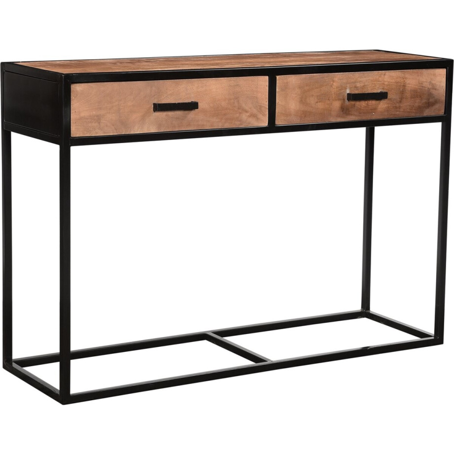 Livingfurn - Wandtafel Sturdy - 120x80x35 cm - Mangohout / Gecoat Staal Livingfurn - Wandtafel Sturdy - 120x80x35 cm - Mangohout / Gecoat Staal afbeelding 1
