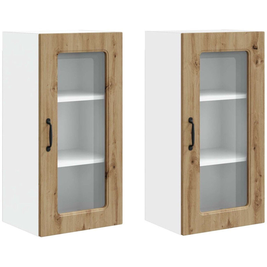 vidaXL - Vaatwasserpaneel - Kalmar - 2 - st - Artisan - Eiken - Bewerkt - hout afbeelding 1