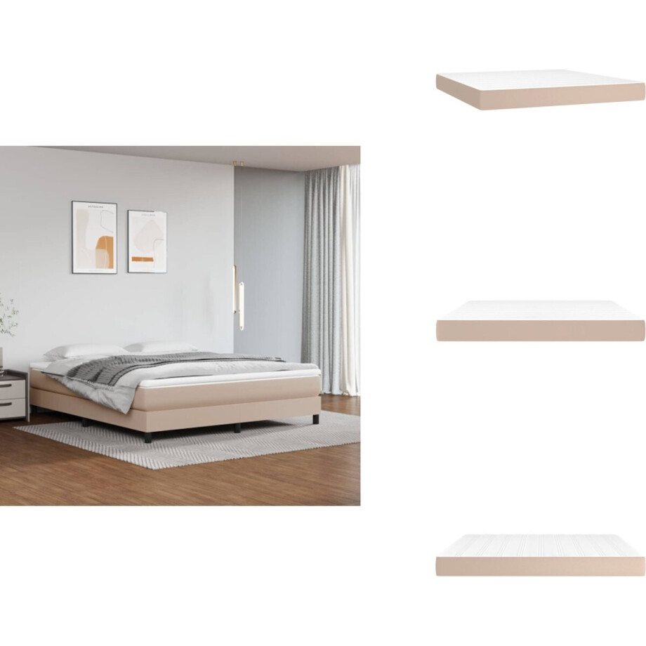 vidaXL Pocketveringmatras - Pocketveringmatrassen - Matras - Pocketvering Matras - Pocketveringmatras 160x200x20 cm kunstleer cappuccinokleurig vidaXL Pocketveringmatras - Pocketveringmatrassen - Matras - Pocketvering Matras - Pocketveringmatras 160x200x20 cm kunstleer cappuccinokleurig afbeelding 1