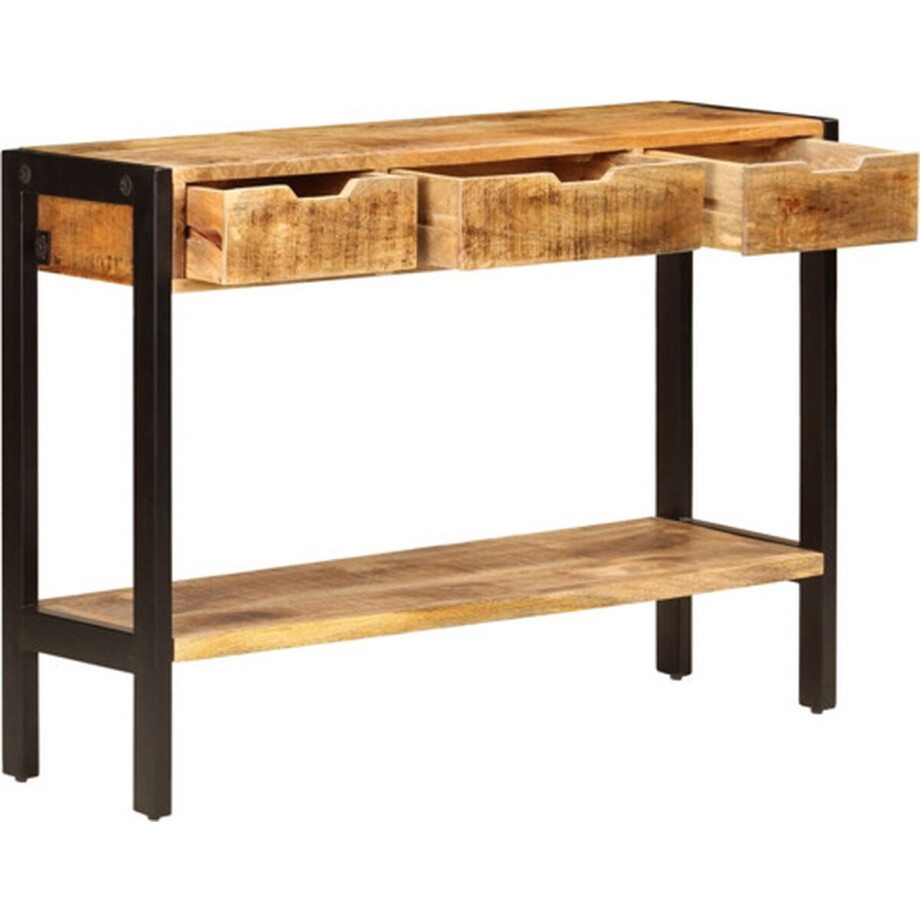 vidaXL - Dressoir - met - 3 - lades - 110x35x75 - cm - massief - mangohout afbeelding 1