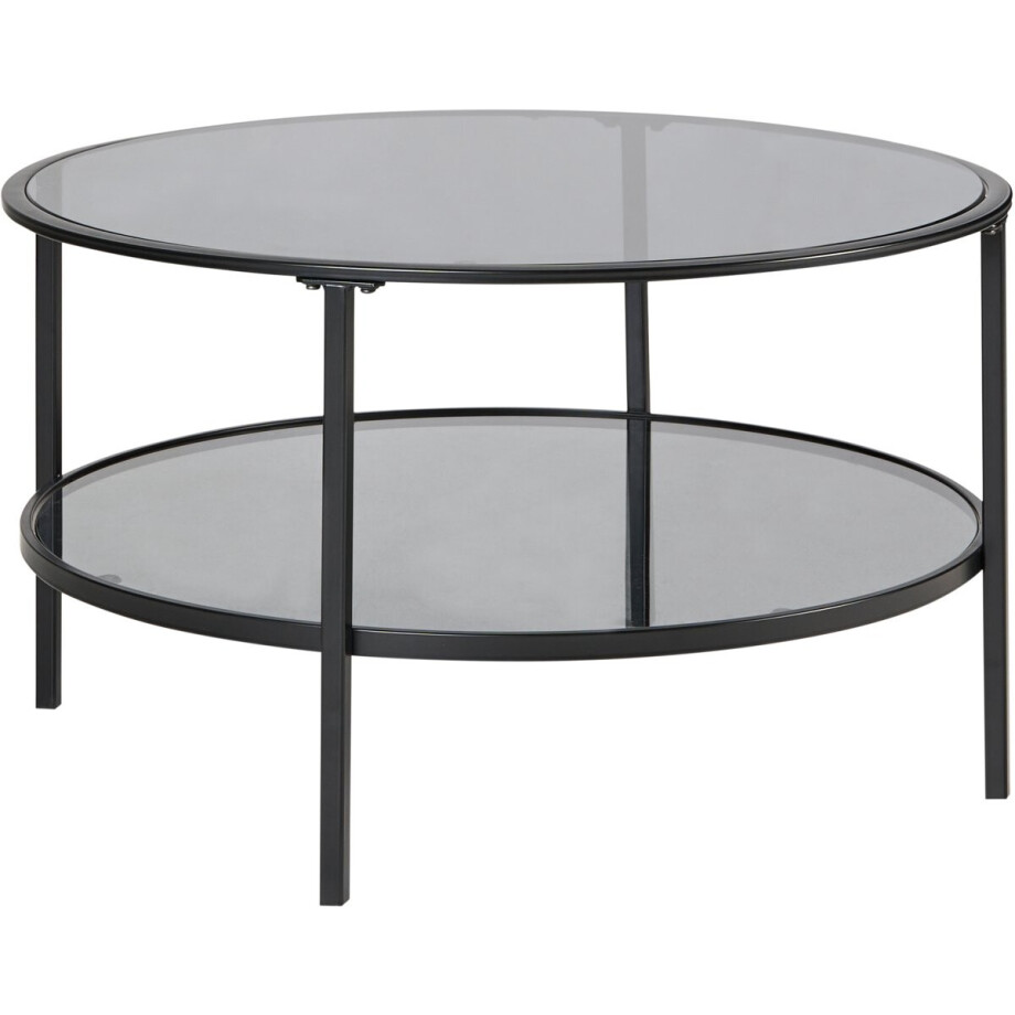 BELIANI TELLAKA - Salontafel - Zwart - ø 80 cm - Veiligheidsglas afbeelding 1