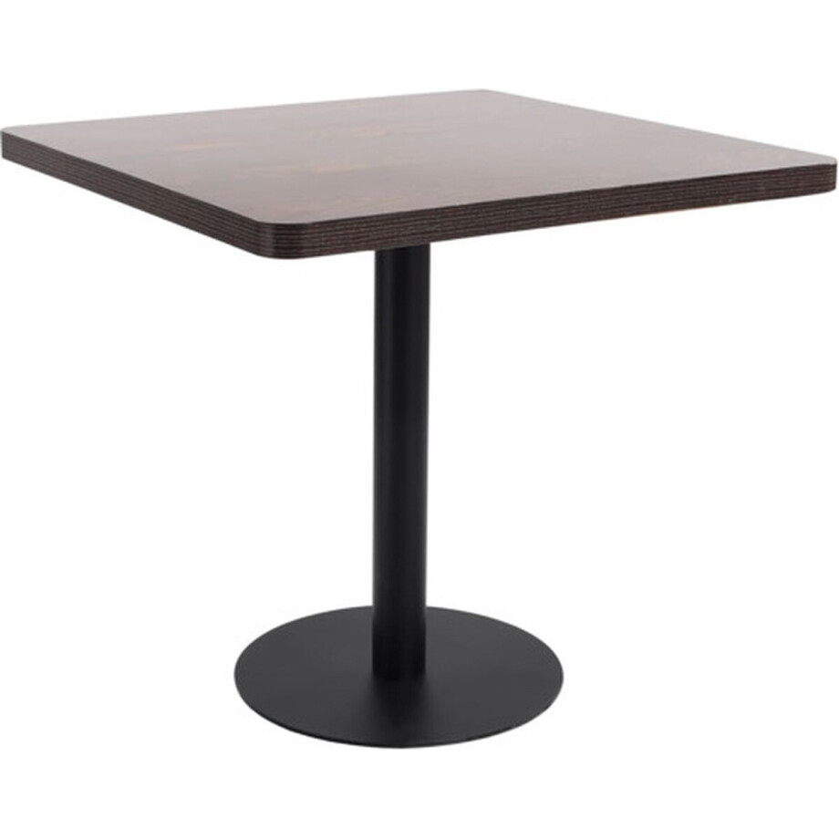 vidaXL - Bistrotafel - 80x80 - cm - MDF - donkerbruin afbeelding 1