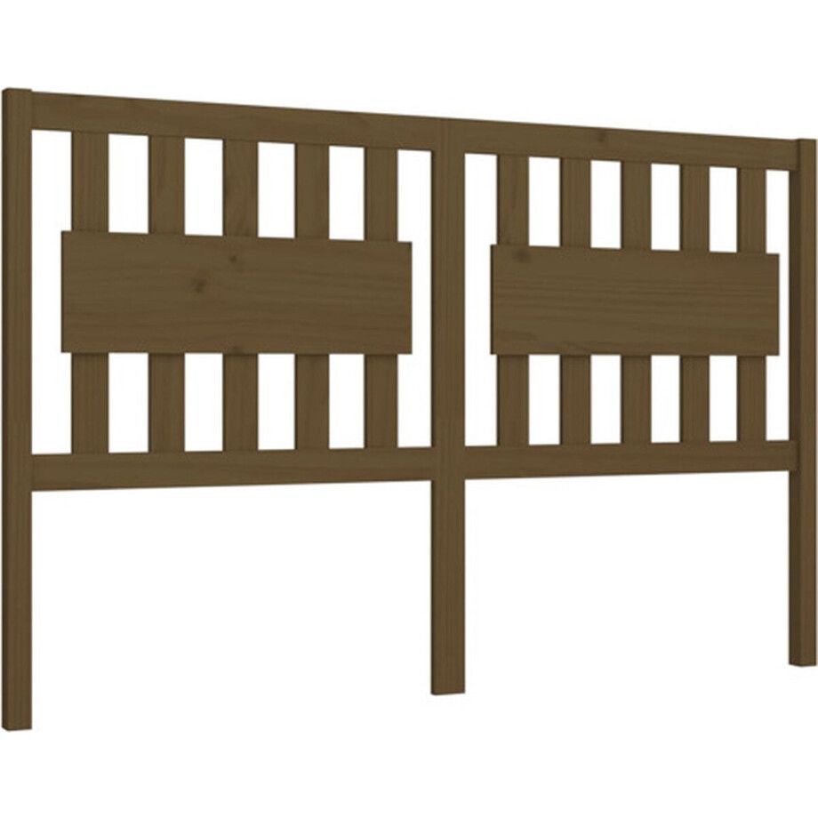 vidaXL - Hoofdbord - 155,5x4x100 - cm - massief - grenenhout - honingbruin afbeelding 1