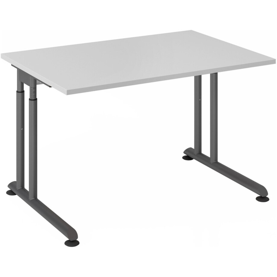 Bureau ZENO in hoogte verstelbaar 120 x 80 Wit/grafiet afbeelding 1