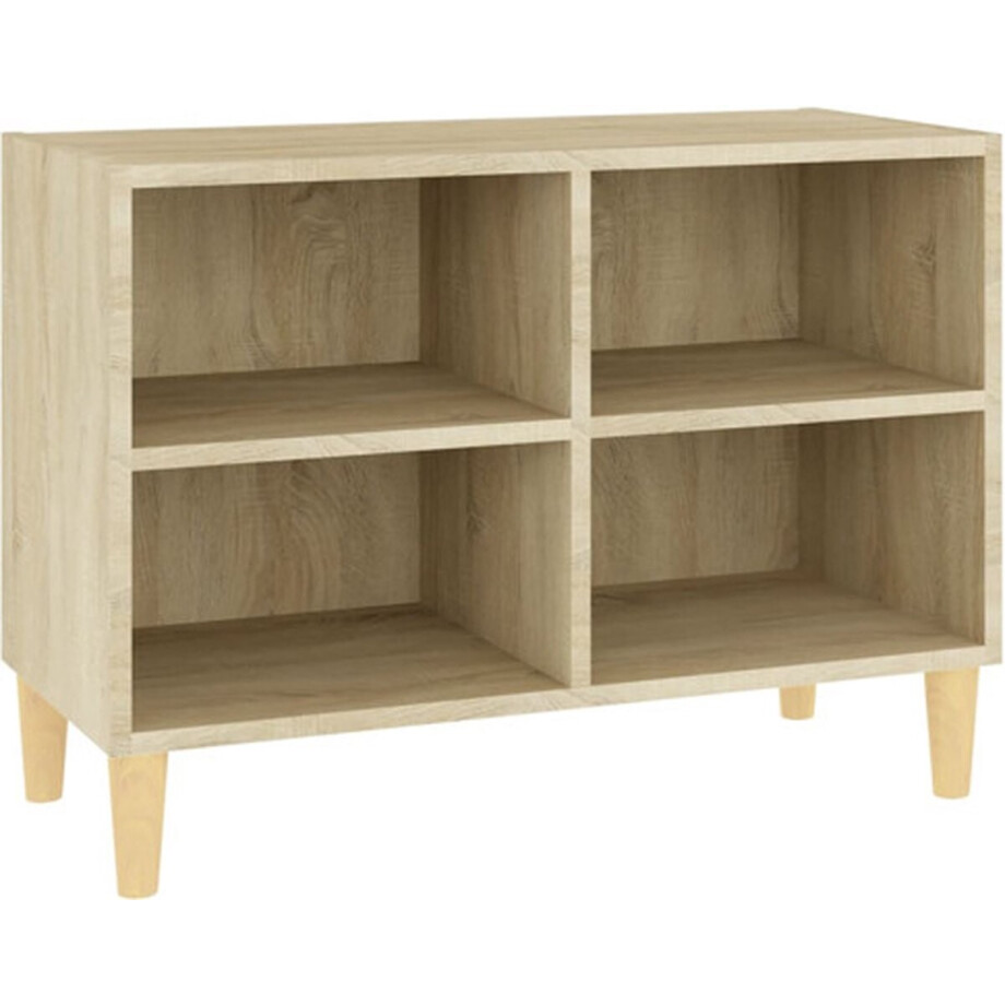 vidaXL - Tv-meubel - met - houten - poten - 69,5x30x50 - cm - sonoma - eikenkleurig afbeelding 1