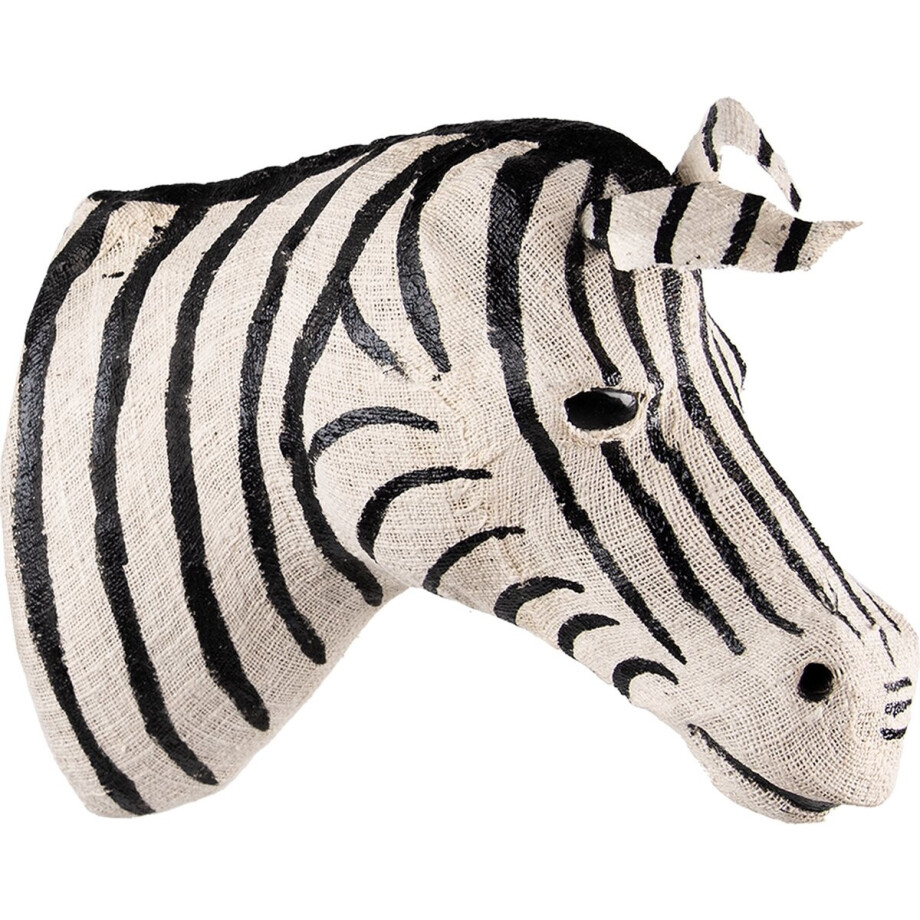Clayre & Eef Wanddecoratie Zebra 27 cm Zwart Wit Papier afbeelding 1