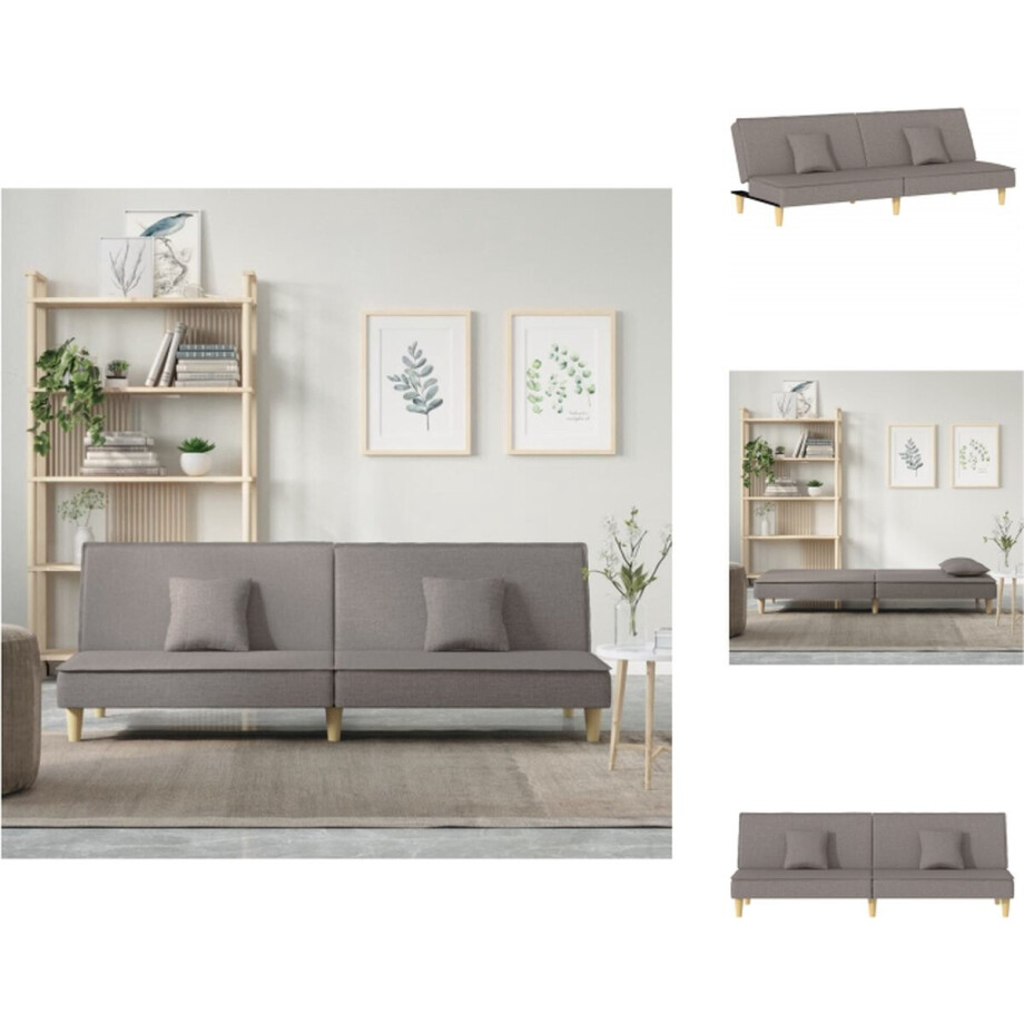 vidaXL - Slaapbank - stof - taupe afbeelding 1