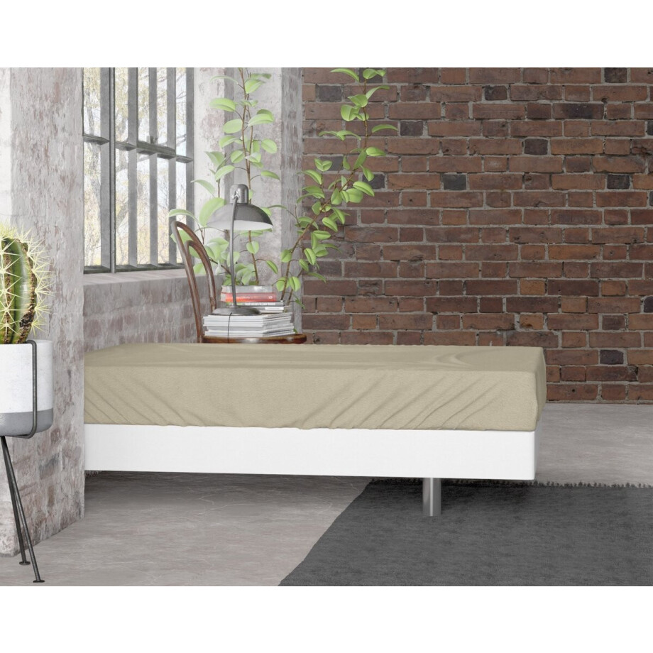 Flanel Premium Hoeslaken Taupe 180 x 200/210 Flanel Premium Hoeslaken Taupe 180 x 200/210 afbeelding 1