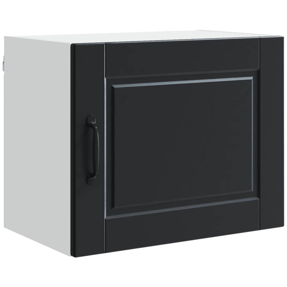 vidaXL - Wandkast - PORTO - Zwart - 50 - x - 31 - x - 40 - cm - Bewerkt - hout afbeelding 1