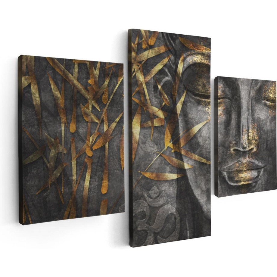 Artaza Canvas Schilderij Drieluik Gouden Boeddha Van Aquarel - Abstract - 90x60 - Foto Op Canvas - Canvas Print Artaza Canvas Schilderij Drieluik Gouden Boeddha Van Aquarel - Abstract - 90x60 - Foto Op Canvas - Canvas Print afbeelding 1