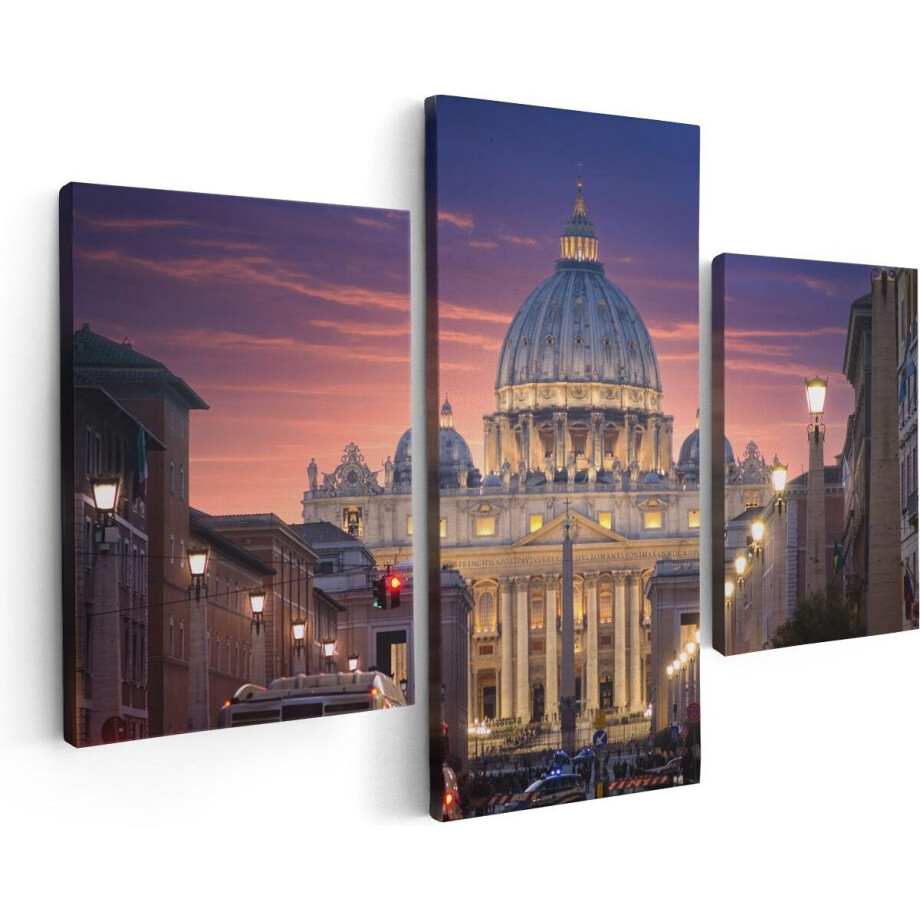 Artaza Canvas Schilderij Drieluik Sint Pietersbasiliek in Rome, Italië - 90x60 - Foto Op Canvas - Canvas Print Artaza Canvas Schilderij Drieluik Sint Pietersbasiliek in Rome, Italië - 90x60 - Foto Op Canvas - Canvas Print afbeelding 1