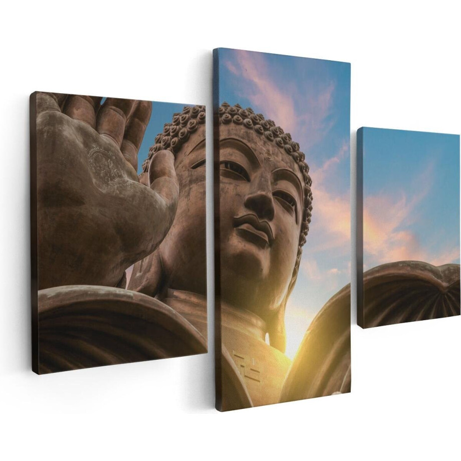 Artaza Canvas Schilderij Drieluik Groot Boeddha Standbeeld Van Dichtbij - 90x60 - Foto Op Canvas - Canvas Print Artaza Canvas Schilderij Drieluik Groot Boeddha Standbeeld Van Dichtbij - 90x60 - Foto Op Canvas - Canvas Print afbeelding 1