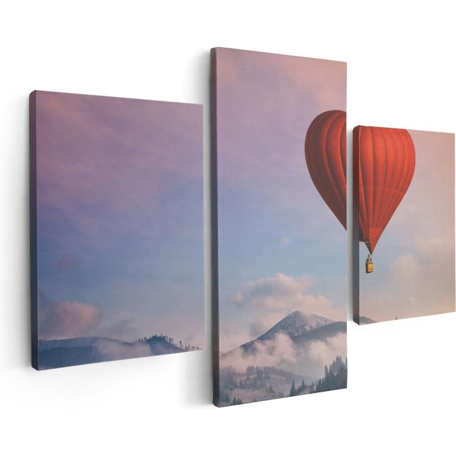 Artaza Canvas Schilderij Drieluik Luchtballon in de Vorm van een Hart - 90x60 - Foto Op Canvas - Canvas Print Artaza Canvas Schilderij Drieluik Luchtballon in de Vorm van een Hart - 90x60 - Foto Op Canvas - Canvas Print afbeelding 1