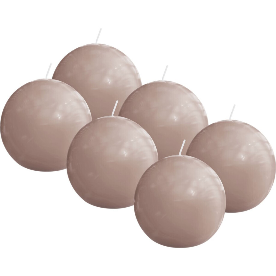 Bolsius - Glanzende bolkaarsen - 6 Stuks - lichtroze - 7cm - 16 Branduren afbeelding 1