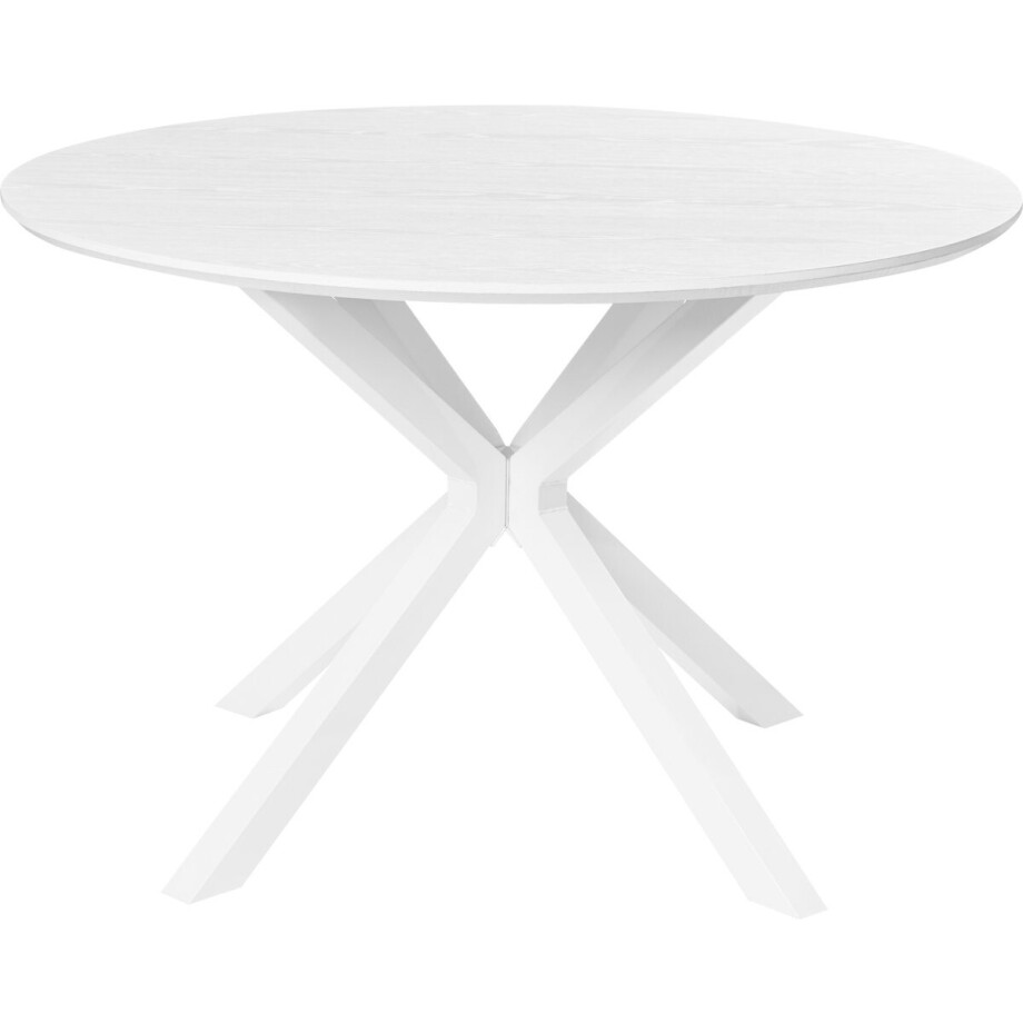 BELIANI FITZROY - Eettafel - Wit - ø 120 cm - MDF/Metaal afbeelding 1