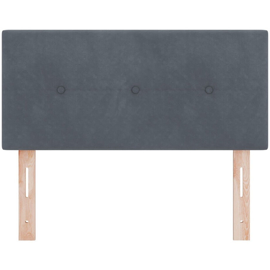 vidaXL - Hoofdbord - Donkergrijs - 90 - cm - Fluweel afbeelding 1