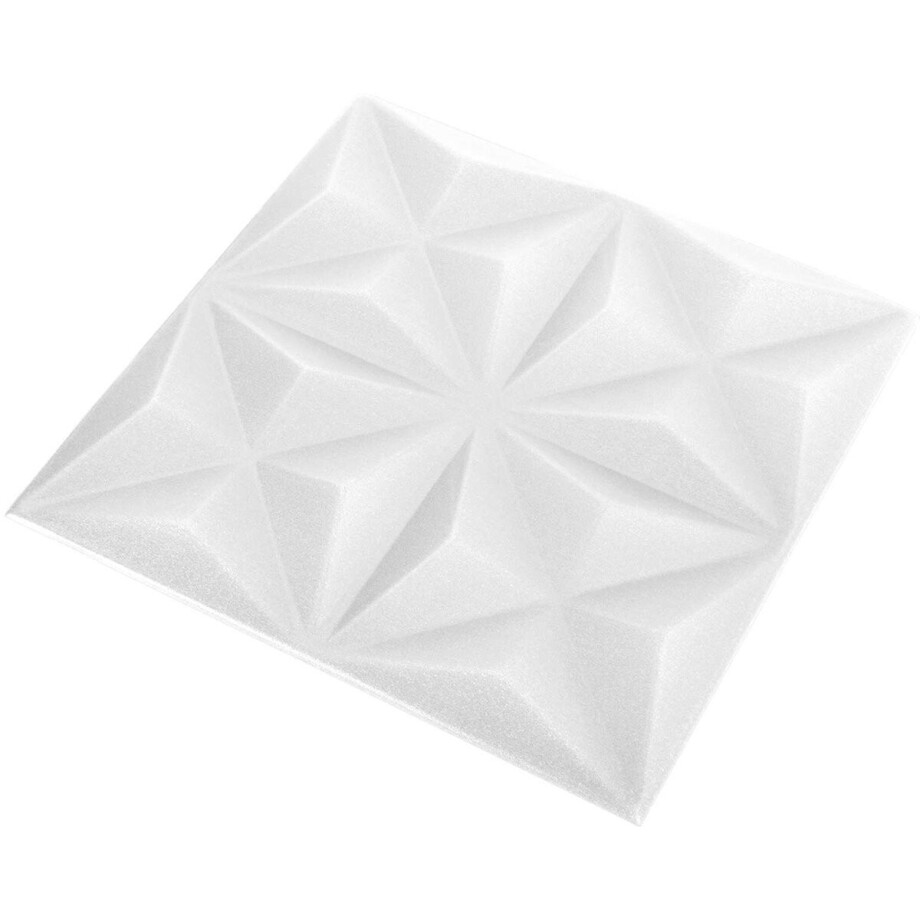 vidaXL - Wandpanelen - 48 - st - 50 - x - 50 - cm - Origami - Wit - XPS - Schuim afbeelding 1