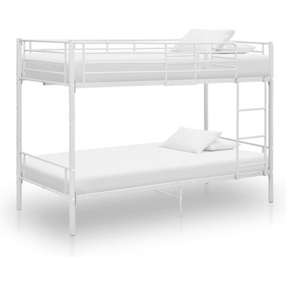 vidaXL - Stapelbed - metaal - wit - 90x200 - cm vidaXL - Stapelbed - metaal - wit - 90x200 - cm afbeelding 1