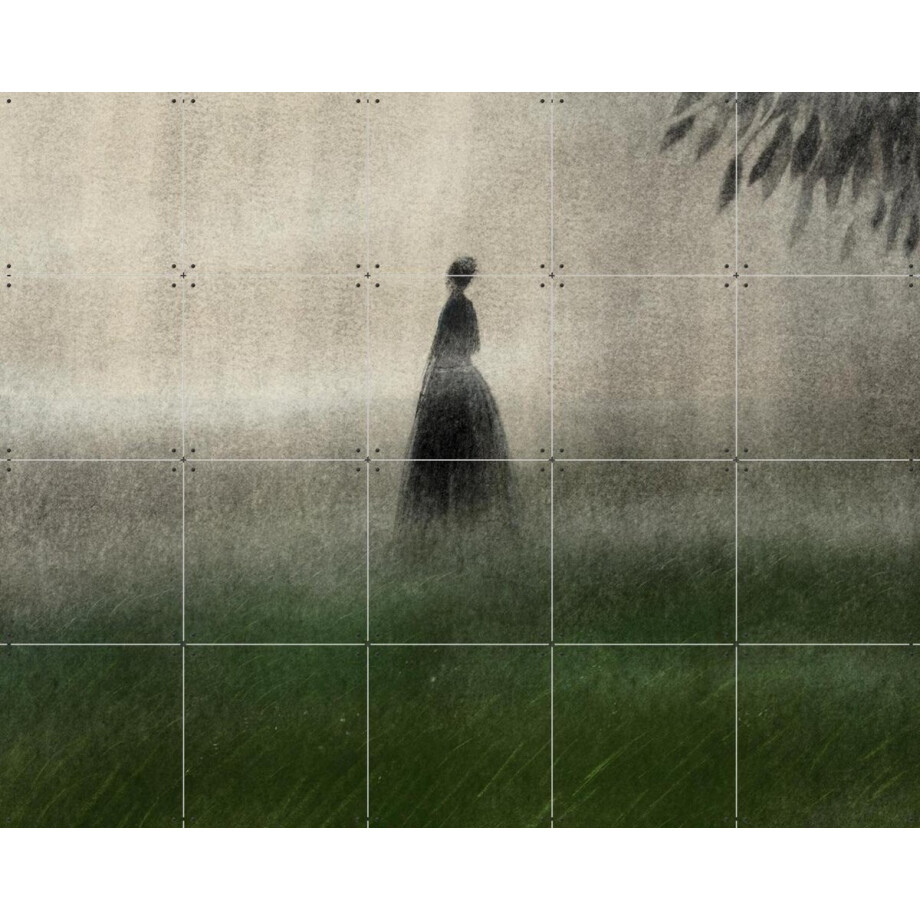 IXXI Melancholic, Jeska Verstegen - 100 x 80 cm - Gratis ophangtool - Grote wanddecoratie en posters - Impressionisme, Illustraties, Slaapkamer, Gang afbeelding 1
