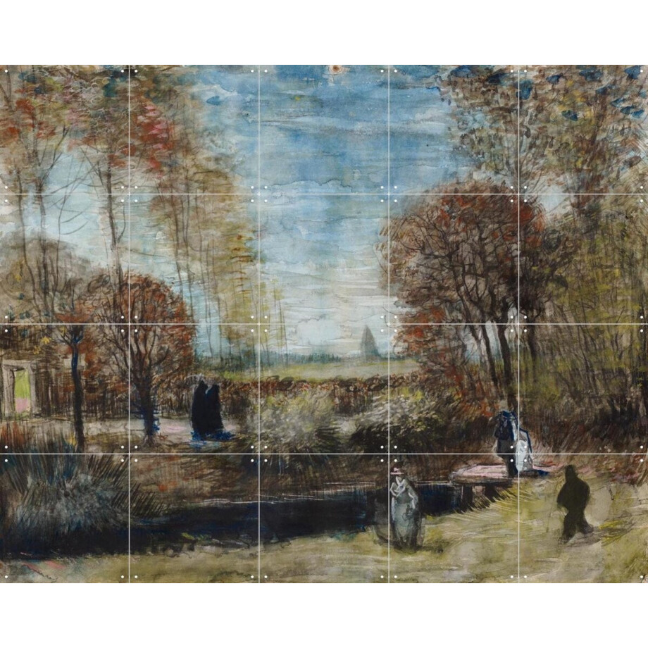IXXI De tuin van de pastorie te Nuenen, Vincent van Gogh (1853 - 1890) & Het Noordbrabants Museum - 100 x 80 cm - Gratis ophangtool - Grote afbeelding 1