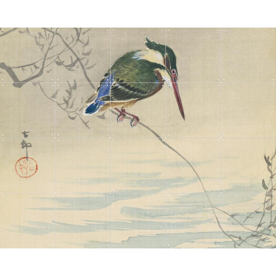 IXXI IJsvogel, Ohara Koson & Rijksmuseum - 100 x 80 cm - Gratis ophangtool - Grote wanddecoratie en posters - Illustraties, Klassiek, Ukiyo-e afbeelding 1