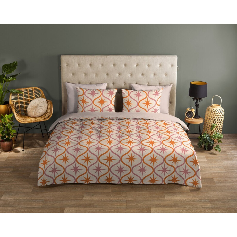 Good Morning dekbedovertrek boho met sterren - 1 persoons 140x200/220 cm - Zand - 100% Katoen renforce Good Morning dekbedovertrek boho met sterren - 1 persoons 140x200/220 cm - Zand - 100% Katoen renforce afbeelding 1