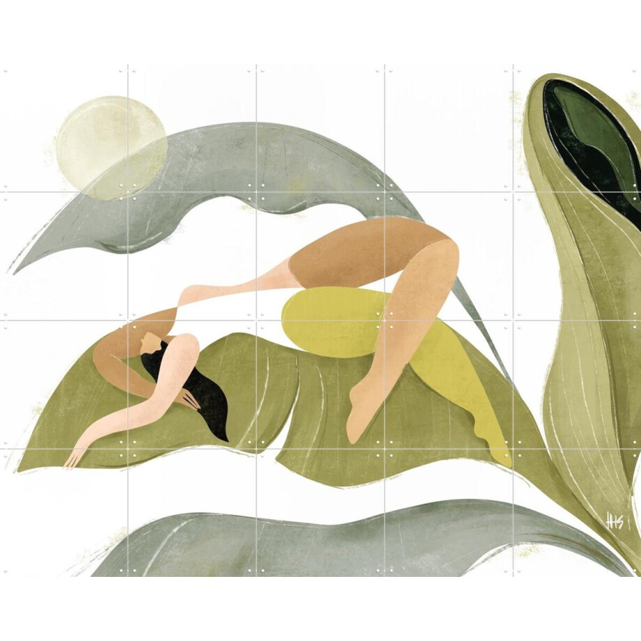 IXXI Banana Palms, Maggie Stephenson - 100 x 80 cm - Gratis ophangtool - Grote wanddecoratie en posters - Speels, Illustraties, Woonkamer, Slaapkamer afbeelding 1