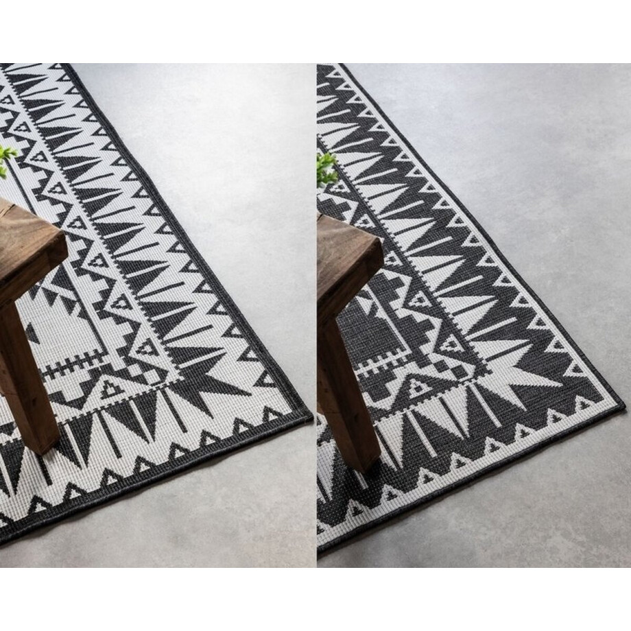 Flycarpets Elle Decoration - Binnen & Buitenkleed - Omkeerbaar - Gemini - Zwart - 80x150 cm Flycarpets Elle Decoration - Binnen & Buitenkleed - Omkeerbaar - Gemini - Zwart - 80x150 cm afbeelding 1