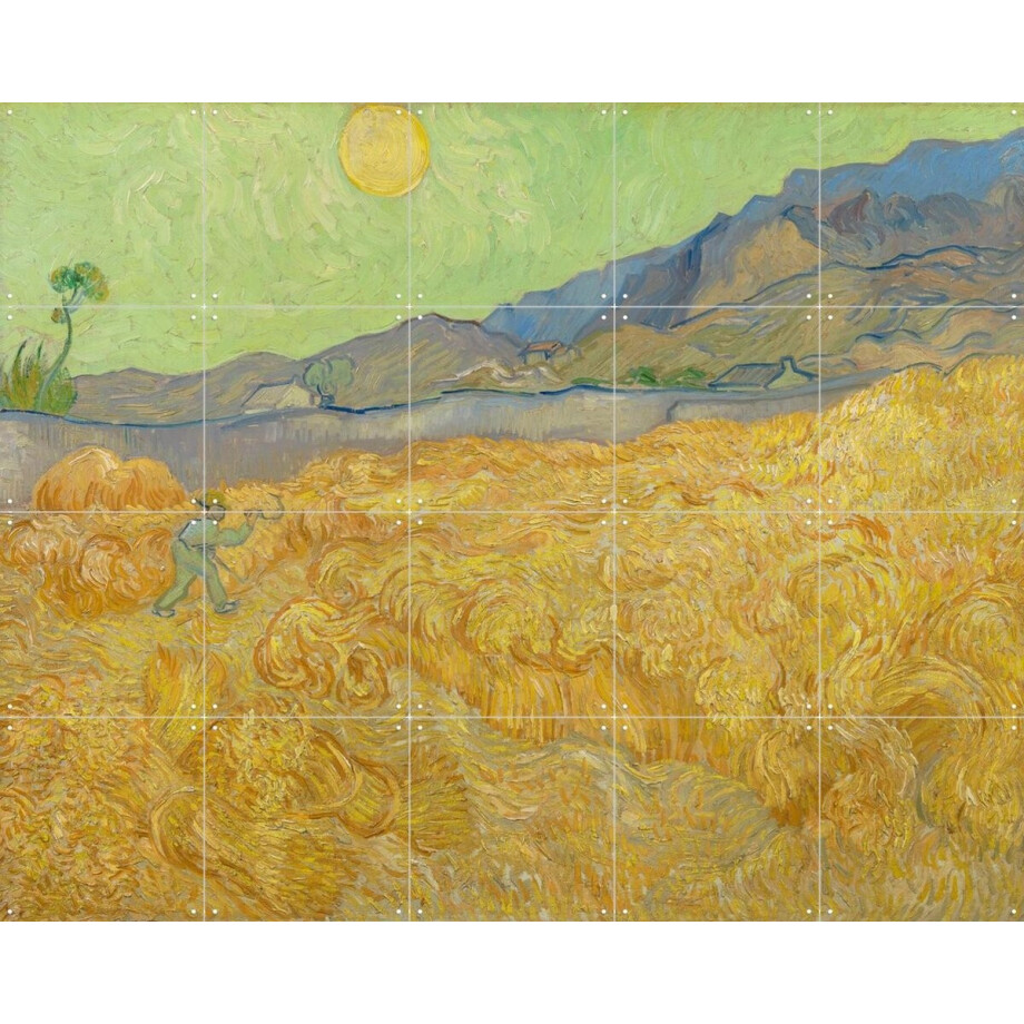 IXXI Korenveld met maaier en zon (1889), Vincent van Gogh (1853 - 1890) & Van Gogh Museum - 100 x 80 cm - Gratis ophangtool - Grote wanddecoratie en IXXI Korenveld met maaier en zon (1889), Vincent van Gogh (1853 - 1890) & Van Gogh Museum - 100 x 80 cm - Gratis ophangtool - Grote wanddecoratie en afbeelding 1