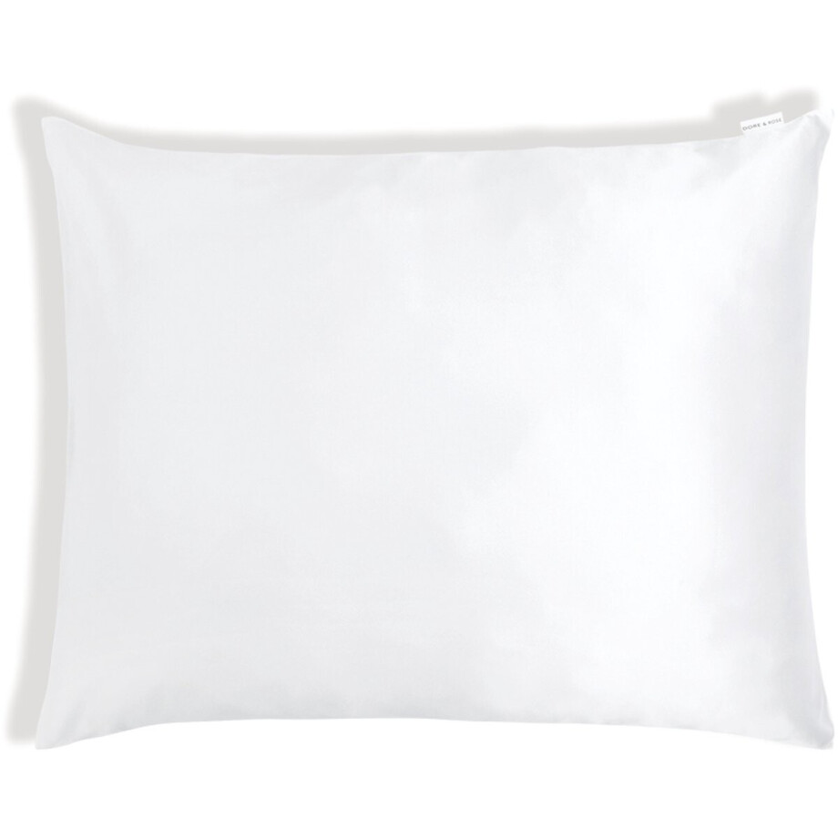 Dore & Rose - Zijden Kussensloop 40x80 - Silk Pillowcase - Gemaakt Van De hoogste Kwaliteit 23 Momme Moerbeizijde - Premium Kussensloop Geschikt Voor Ieder Huidtype - Wit afbeelding 1