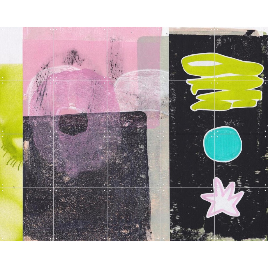 IXXI Star, Henriette Visscher - 100 x 80 cm - Gratis ophangtool - Grote wanddecoratie en posters - Digitale Kunst, Abstract, Speels, Kleurrijk afbeelding 1