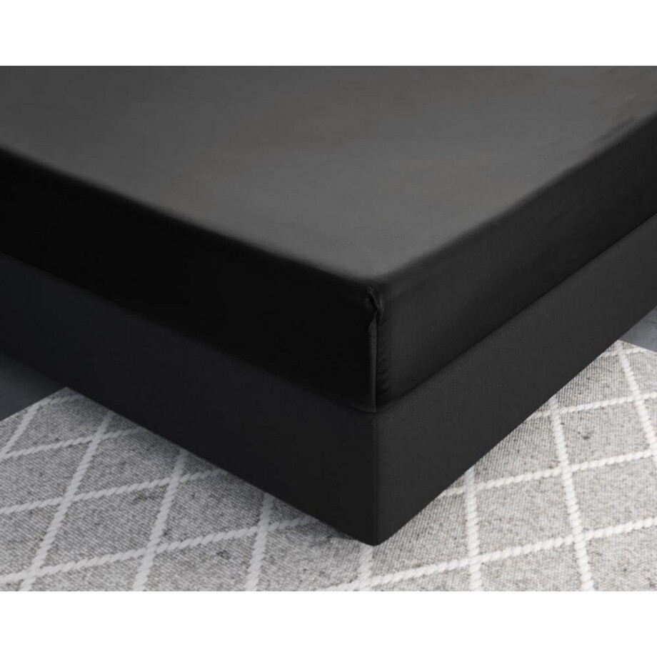 Primaviera Deluxe Satijnen - Hoeslaken - 80 x 200 - Zwart afbeelding 1