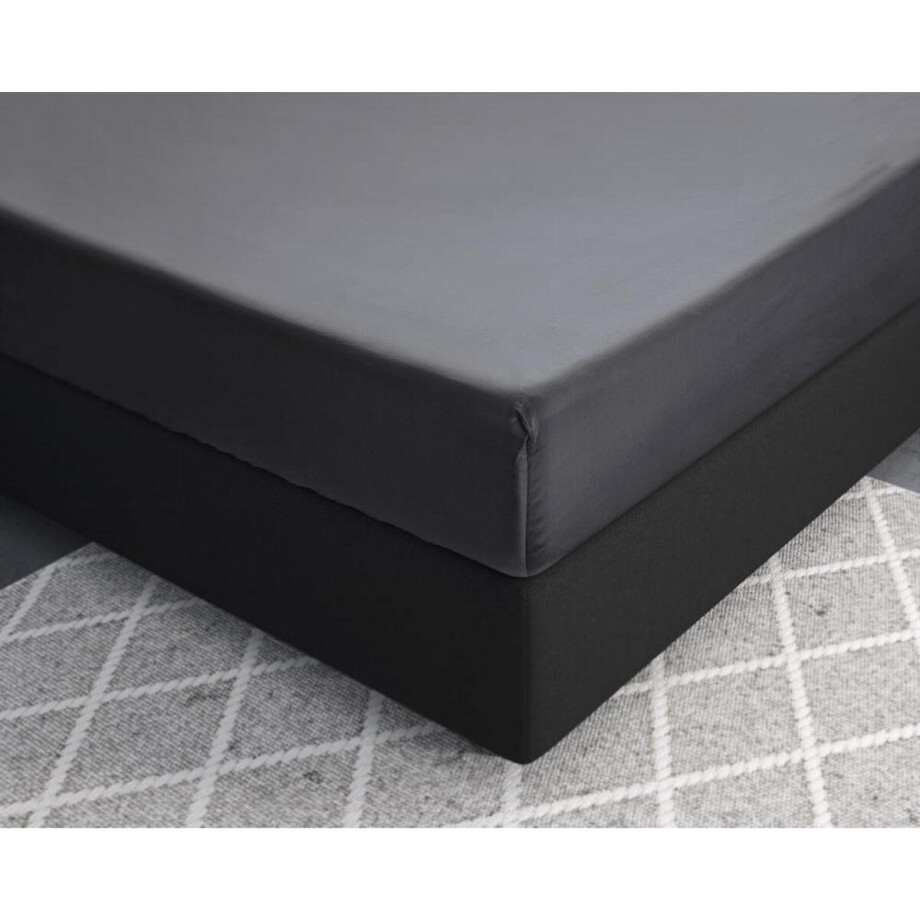 Primaviera Deluxe Satijnen - Hoeslaken - 180 x 210 - Antraciet Primaviera Deluxe Satijnen - Hoeslaken - 180 x 210 - Antraciet afbeelding 1
