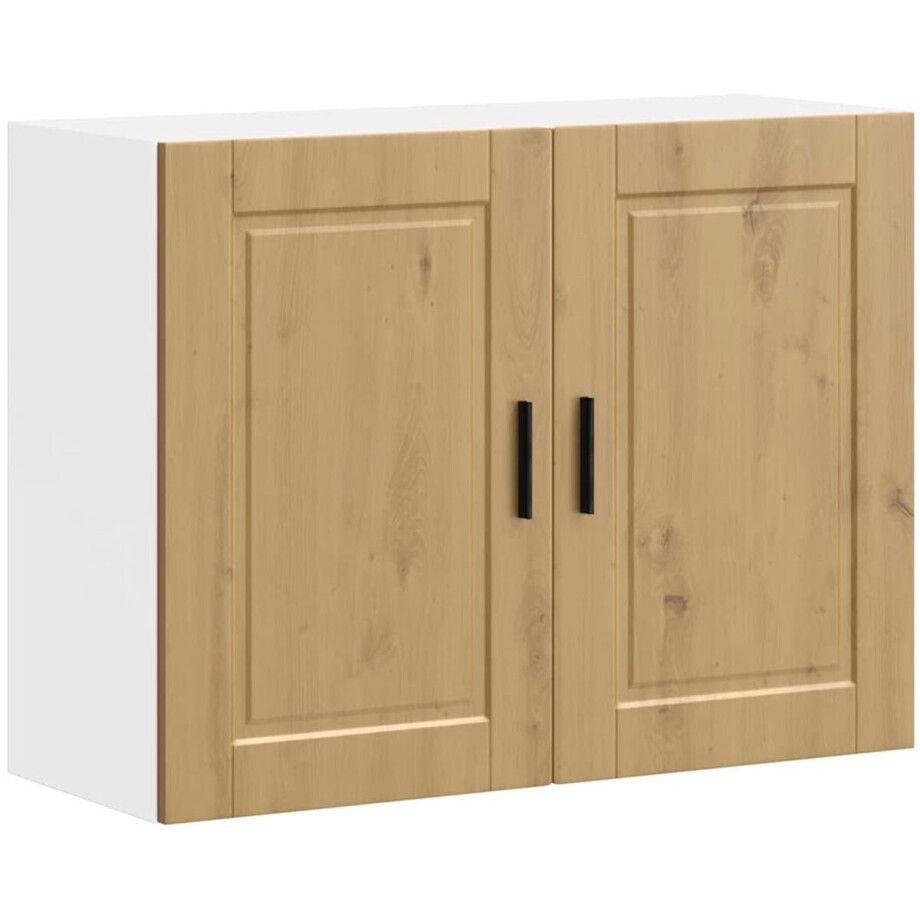 vidaXL - Keukenbovenkast - Porto - bewerkt - hout - artisanaal - eikenkleur afbeelding 1