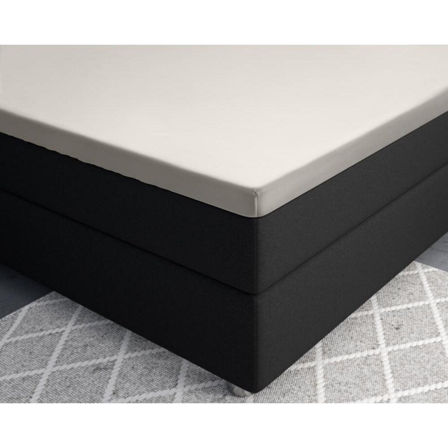 Primaviera Deluxe Satijnen - Topper Hoeslaken - 160 x 220 - Creme Primaviera Deluxe Satijnen - Topper Hoeslaken - 160 x 220 - Creme afbeelding 1