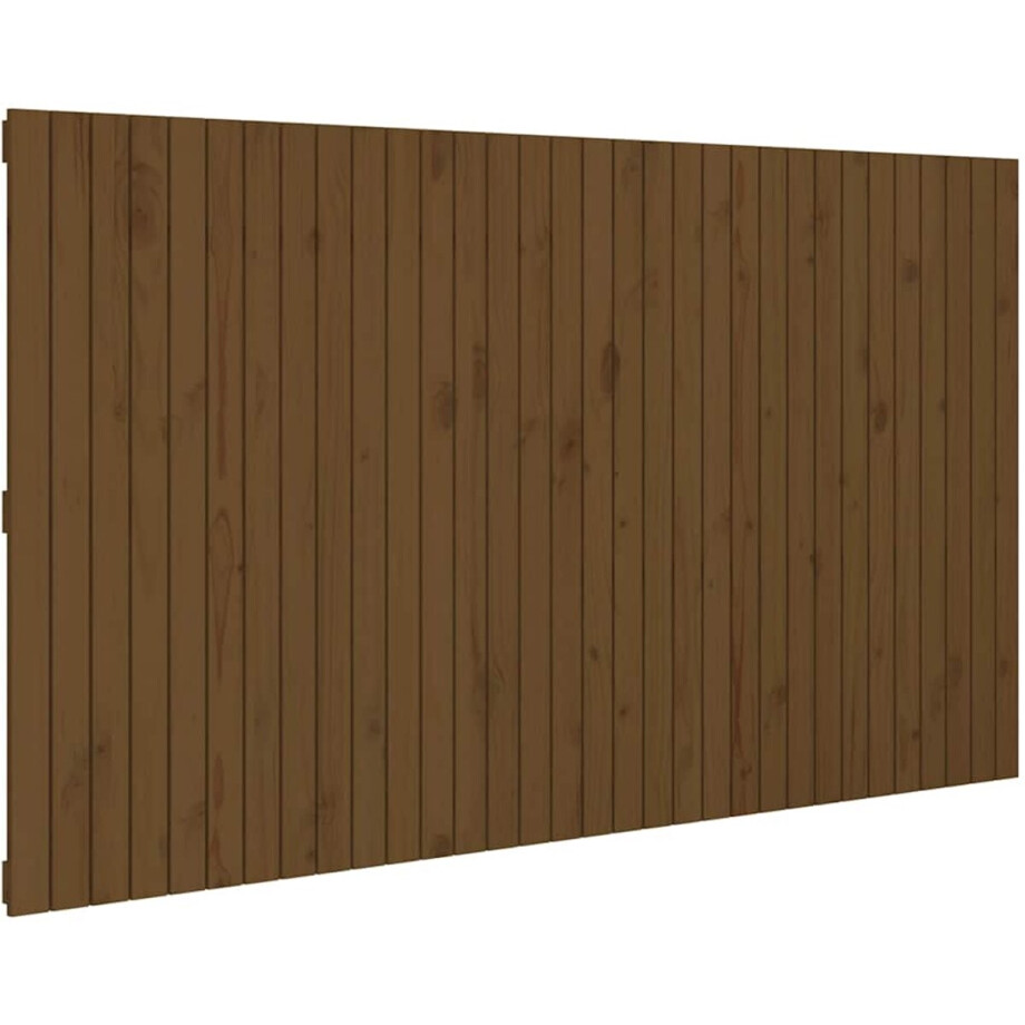 vidaXL - Hoofdbord - wandmontage - 204x3x110 - cm - grenenhout - honingbruin afbeelding 1